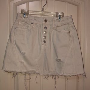 We the Free cream denim mini skirt size 25